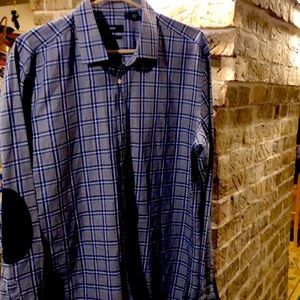 Hugo Boss slim fit blue long-sleeved shirt